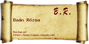Baán Rózsa névjegykártya