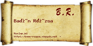 Baán Rózsa névjegykártya