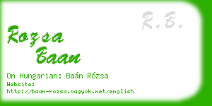 rozsa baan business card