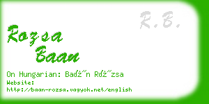 rozsa baan business card